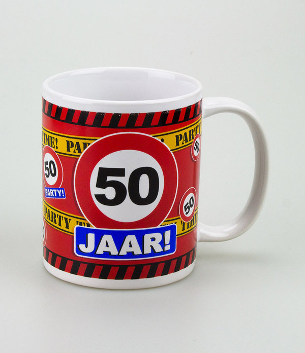 Funny Mugs - verkeersbord 50 jaar