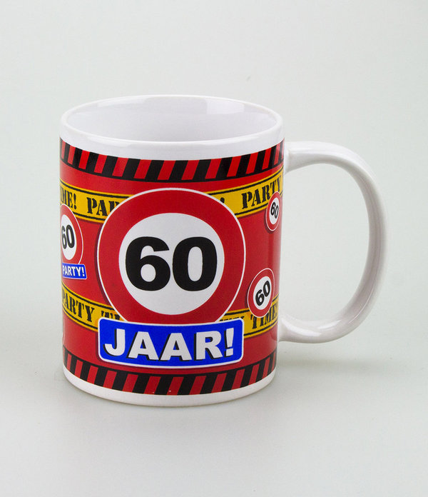 Funny Mugs - verkeersbord 60 jaar