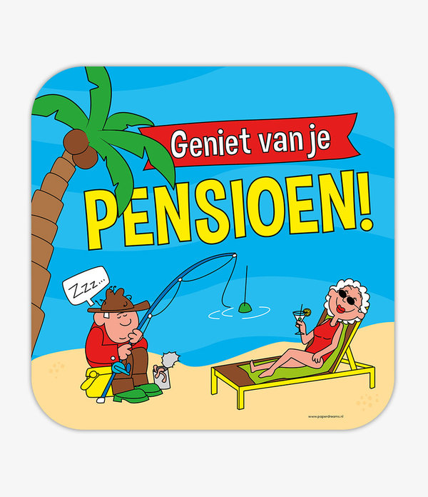 Hulde Schild Pensioen cartoon   50 x 50