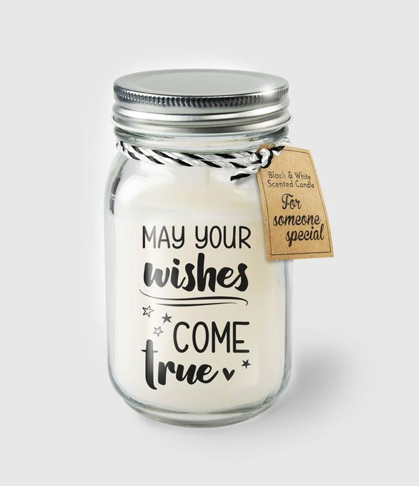 Black & White scented candles - May your wishes