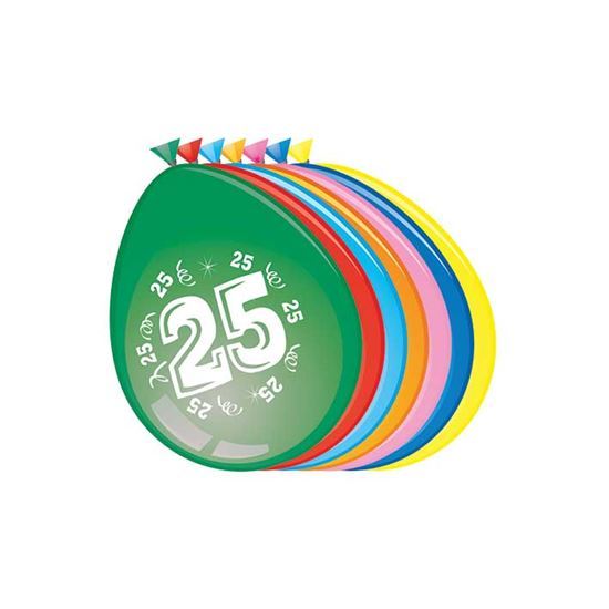 Ballonnen 25 jaar (Ø30cm, 8st)