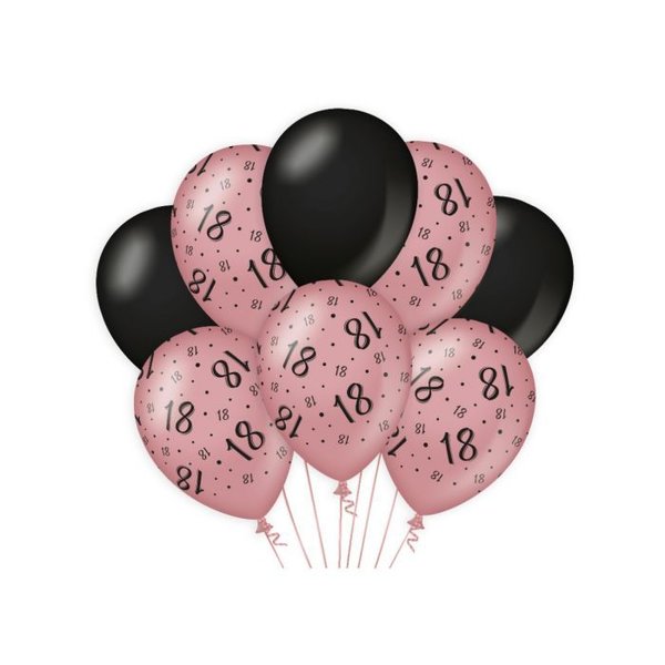 Decoration balloons rose/black -18
