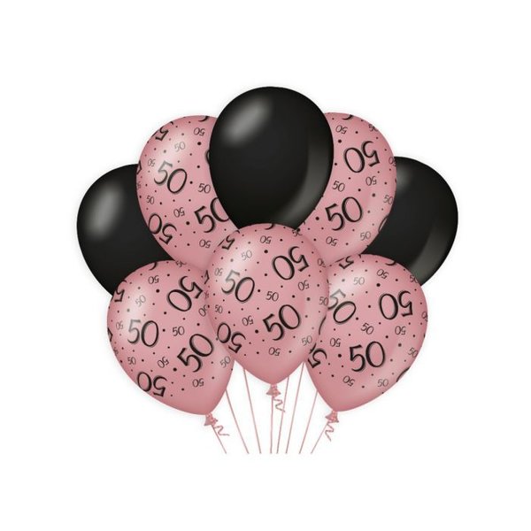 Decoration balloons rose/black -50