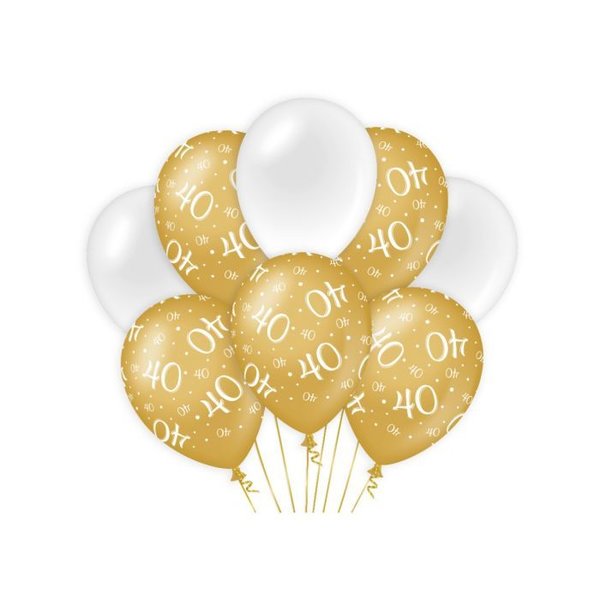 Decoration balloons gold/white -40
