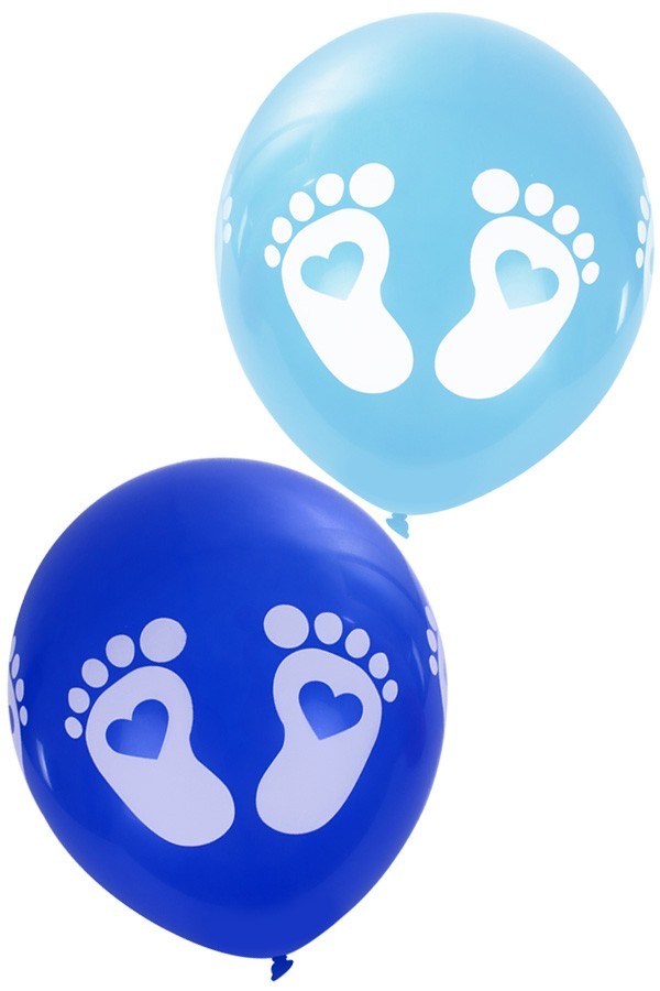 Ballon voetjes blauw 12 inch per 8