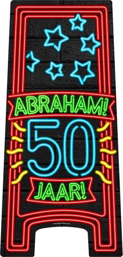 Neon Warning Sign - 50 Abraham