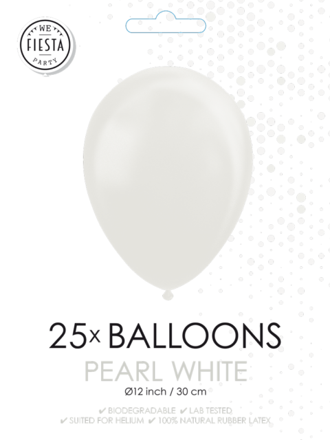 ballonnen pearl white 25 stuks