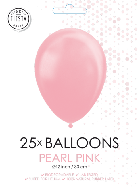 ballonnen parelmoer roze 25 stuks