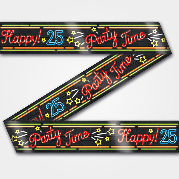 Neon Party Tape – Happy 25 (12 m)
